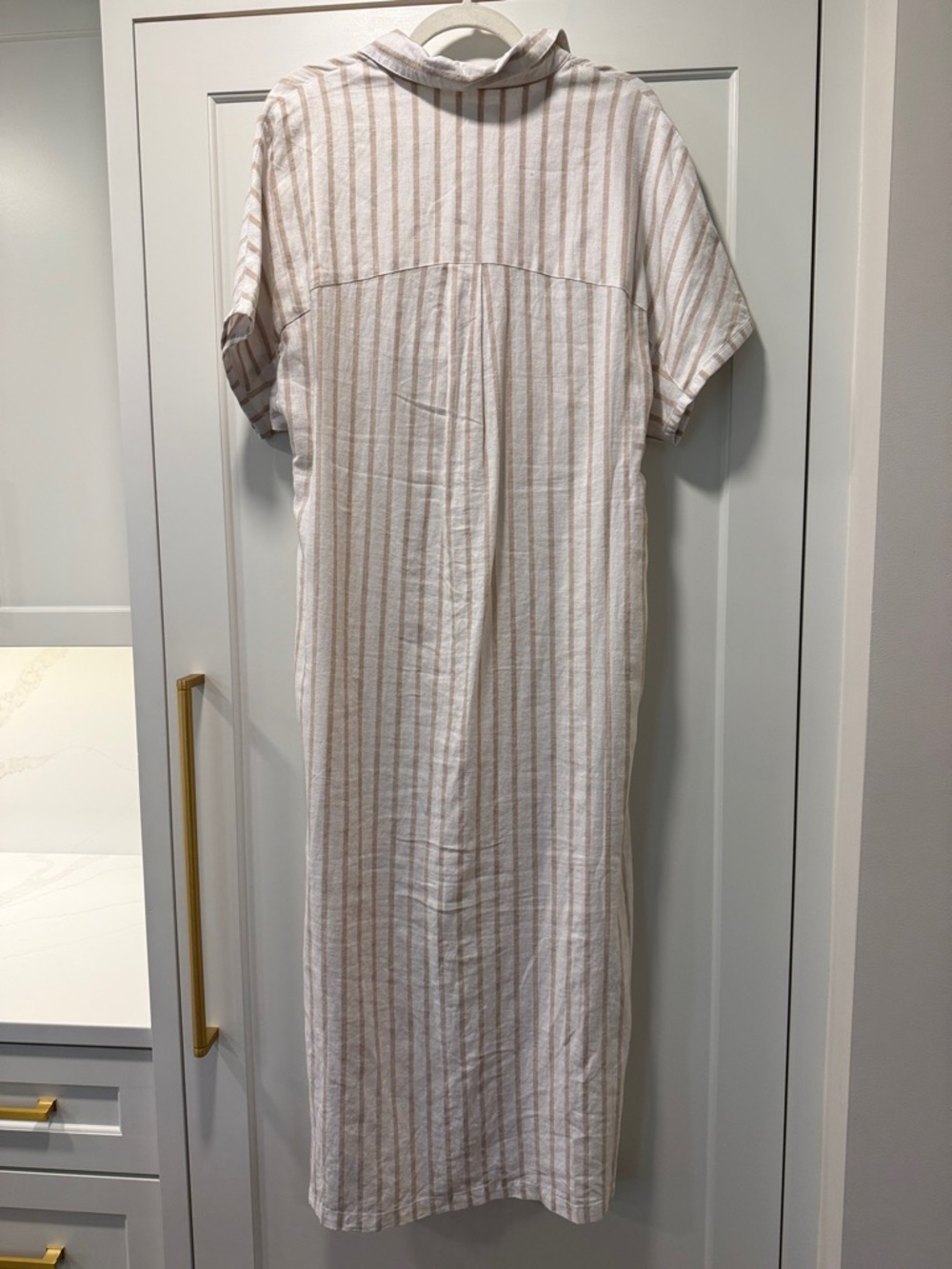Lucky Brand Linen Striped Button-Front Dress - Picture 3 of 6